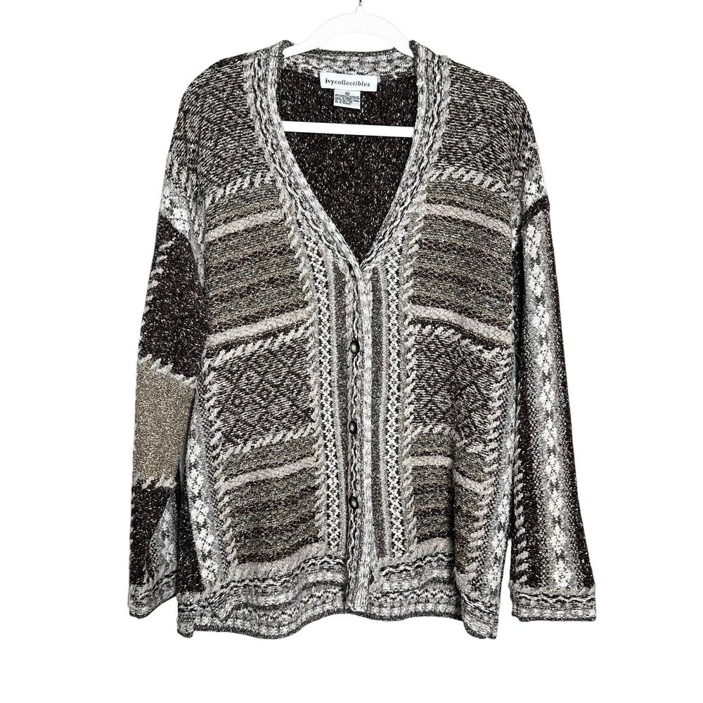 Vintage Ivy Collectibles Chunky Knit Cardigan Sweater‎ Medium | Boho Cottagecore